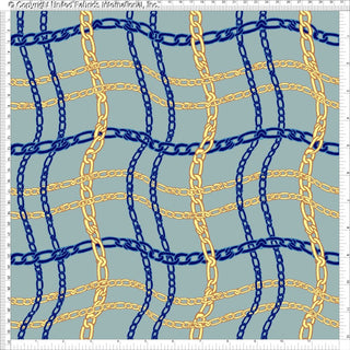 A woven chain-link pattern with interlocking loops, creating a grid-like design with a slightly wavy texture.