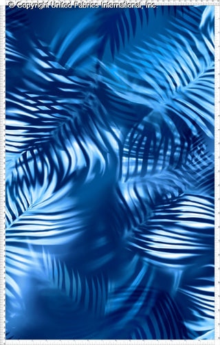 A tropical leaf pattern with overlapping palm fronds, creating a layered, textured design.