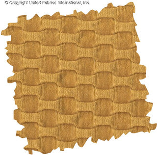 Stretch knit fabric featuring a raised honeycomb pattern with a structured, textured jacquard weave MUSTARD