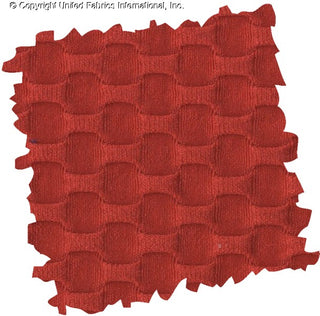 Stretch knit fabric featuring a raised honeycomb pattern with a structured, textured jacquard weave TANGERINE