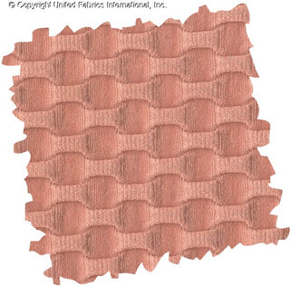 Stretch knit fabric featuring a raised honeycomb pattern with a structured, textured jacquard weave SALMON