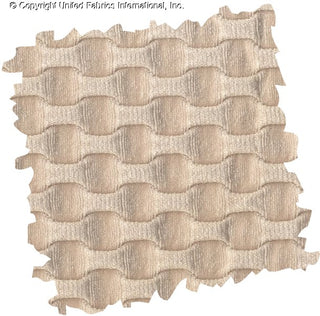 Stretch knit fabric featuring a raised honeycomb pattern with a structured, textured jacquard weave OATMEAL