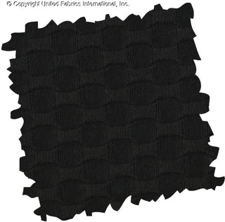 Stretch knit fabric featuring a raised honeycomb pattern with a structured, textured jacquard weave BLACK