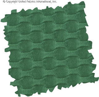 Stretch knit fabric featuring a raised honeycomb pattern with a structured, textured jacquard weave PARIS GREEN