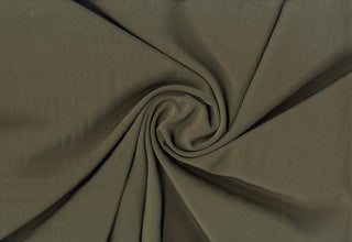Air Flow Crinkle Seduction: Soft, textured woven polyester fabric by the yard for apparel, décor, and crafts. OLIVE
