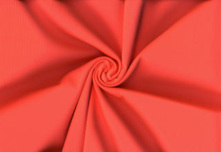 Smooth, firm double knit with four-way stretch for sleek, structured and body-hugging designs 220 GSM NEON CORAL