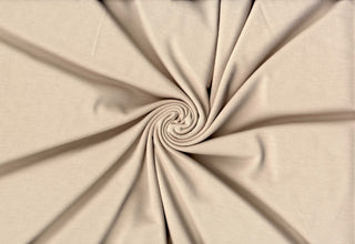 Soft rayon hacci slub stripe knit with lightweight stretch, ideal for shirts, blouses, and crafts. OYSTER