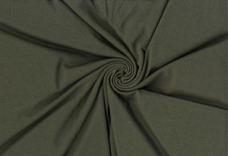 Soft rayon hacci slub stripe knit with lightweight stretch, ideal for shirts, blouses, and crafts. OLIVE