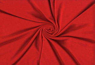 Soft rayon hacci slub stripe knit with lightweight stretch, ideal for shirts, blouses, and crafts. RED