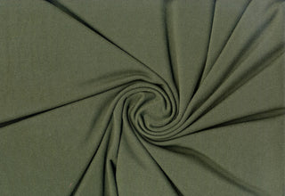 Vibe Scuba Crepe Knit – Four-way stretch fabric with bounce and drape, ideal for fashion and DIY. OLIVE