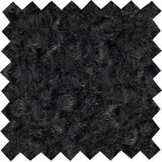 Soft, plush faux merino wool with a cozy, sherpa-like texture, ideal for sewing and crafts BLACK