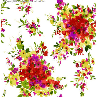 Vibrant Watercolor Floral Printed High Multi Chiffon