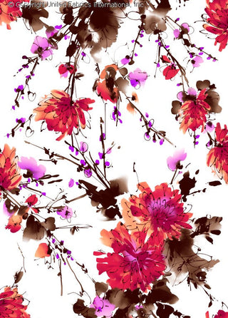 Floral Flourish – The Definitive Yoryu Chiffon with a Burst of Bold Blossoms