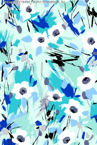 Eclectic Brushstroke Floral Printed High Multi Chiffon