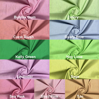 Cotton Voile Fabric, Lightweight Semi Sheer, Natural Fiber, Soft & Breathable, Many Colors