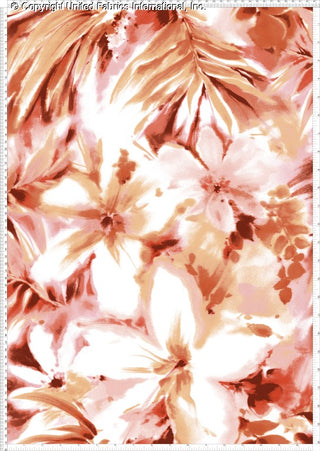 Watercolor floral pattern with large flowers and leaves, featuring hibiscus blooms