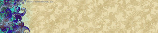 A paisley pattern with intricate, swirling teardrop shapes and floral motifs on a textured background. ROYAL/TURQ/TAUPE