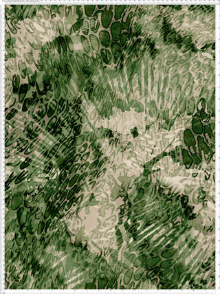 Abstract pattern with overlapping, irregular shapes and swirling lines, featuring faint flower-like forms.