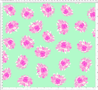 A repeating pattern of daisy flowers on a solid background, scattered evenly with slight rotations.