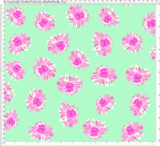 A repeating pattern of daisy flowers on a solid background, scattered evenly with slight rotations.