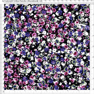 Challis Rayon Printed Kimana with daisy and rose floral pattern, woven fabric