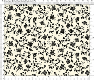 Challis Rayon Printed Dusky with peony and tulip pattern, woven fabric for dresses