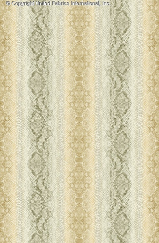 Reptilian snake scale pattern with diamond shapes in vertical stripes, Stretch Crepe Fabric TAUPE/OLIVE/SILVER