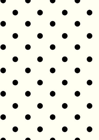 Polka dot pattern with evenly spaced circles on Crepe Techno Printed Seine knit fabric IVORY/BLACK