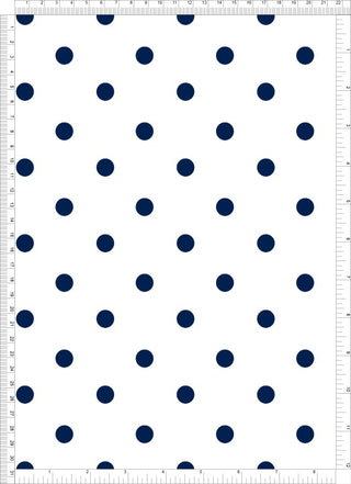 Polka dot pattern with evenly spaced circles on Crepe Techno Printed Seine knit fabric
