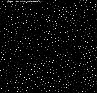 Pin dot pattern on Crepe Techno Printed Loretta, stretch fabric for prom dresses BLACK/IVORY