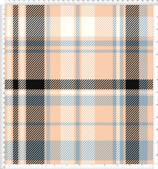 Plaid Tartan pattern with diagonal lines and rectangular sections, Stretch Crepe Fabric