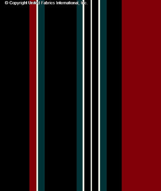 Striped pattern with wide and narrow vertical bands, Stretch Crepe Fabric texture BLACK/RUBY/TEAL