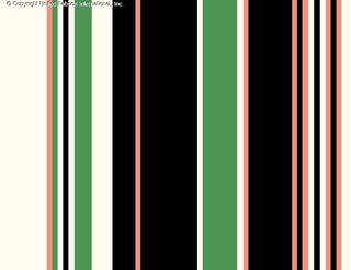 Bold vertical lines with mixed spacing stripe pattern and rose motifs on Crepe Techno Printed Denton fabric BLACK/GREEN/PEACH