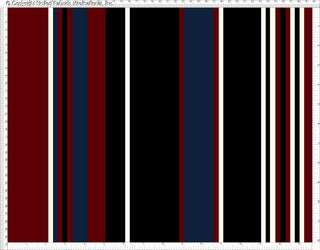Bold vertical lines with mixed spacing stripe pattern and rose motifs on Crepe Techno Printed Denton fabric
