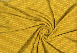 Textured honeycomb knit pattern with dimensional raised geometric shapes for dynamic designs YELLOW