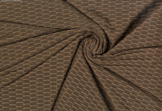 Textured honeycomb knit pattern with dimensional raised geometric shapes for dynamic designs BROWN
