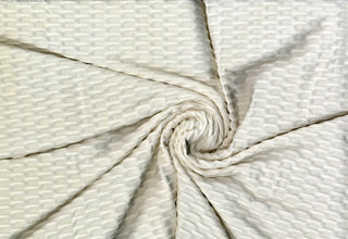 Textured honeycomb knit pattern with dimensional raised geometric shapes for dynamic designs OFF WHITE