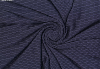 Textured honeycomb knit pattern with dimensional raised geometric shapes for dynamic designs NAVY