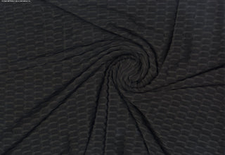Textured honeycomb knit pattern with dimensional raised geometric shapes for dynamic designs BLACK
