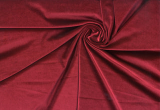 Velvet Stretch Knit Fabric, 92% polyester, 8% spandex, soft four-way stretch, sold by the yard for sewing & crafts.