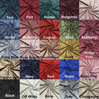 Panne Ice Crushed Velvet fabric, soft and shimmery with stretch, perfect for apparel, crafts, and decor.