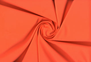 Crepe Woven Spandex Lenox Sewing Fabric by the Yard - Bridal Stretch Crepe Dress Fabric NEON CORAL