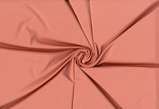Versa Jersey fabric, 82% polyester, 18% spandex, 4-way stretch, 250 GSM, ideal for activewear and apparel. SALMON