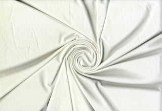 Versa Jersey fabric, 82% polyester, 18% spandex, 4-way stretch, 250 GSM, ideal for activewear and apparel. OFF WHITE