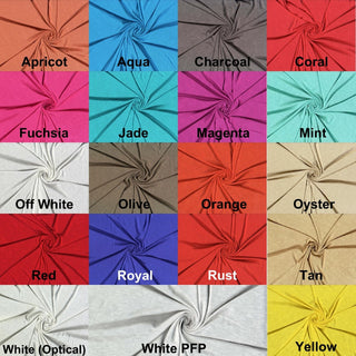 Soft stretch slub jersey knit in 100% polyester, ideal for DIY apparel, crafts, and sublimation.