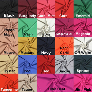 Ottoman Dynasty stretch knit with Ponte finish and rib texture, ideal for dresses, crafts, and evening wear.