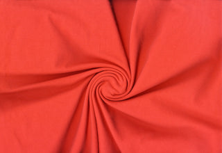 Fine cotton spandex jersey, 190 GSM weight, with flexible 4-way stretch for breathable comfort. RED