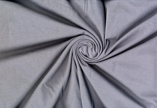 Fine cotton spandex jersey, 140 GSM weight, with flexible 4-way stretch for breathable comfort. GREY