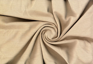 Rib Ponte Ottoman Osman Fabric with 4-way stretch and ribbed texture, ideal for apparel and DIY. KHAKI