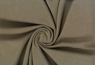 Rib Ponte Ottoman Osman Fabric with 4-way stretch and ribbed texture, ideal for apparel and DIY. OLIVE